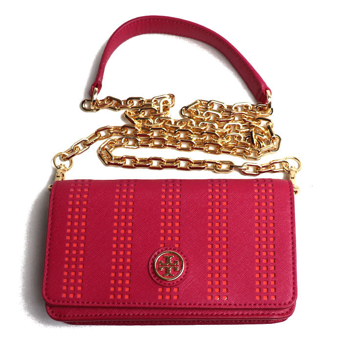 Tory Burch トリーバーチ ロビンソン チェーンショルダー ミニバッグ ショルダーバッグ ピンク カーネーションレッド ポピーコーラル  36868 レディース – 古恵良質店