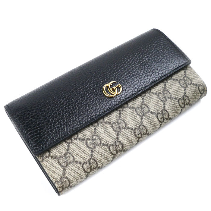 GUCCI グッチ ダブルG バイカラー コンチネンタルウォレット 長財布 ブラック ベージュ 456116 17WAG 1283 レディース –  古恵良質店