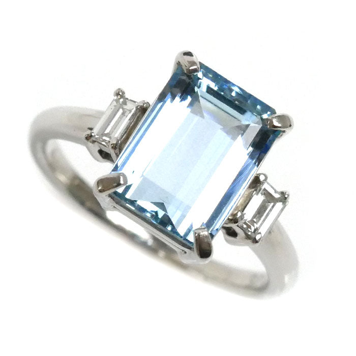 Pt900プラチナ アクアマリン リング・指輪 アクアマリン2.26ct ダイヤモンド0.15ct 10.5号 4.6g レディース – 古恵良質店