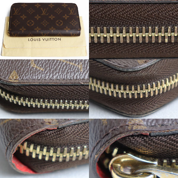 LOUIS VUITTON ルイ・ヴィトン ジッピーウォレット 長財布 ラウンドファスナー モノグラム モノグラム/コクリコ ブラウン M41896  MI0137 ユニセックス – 古恵良質店