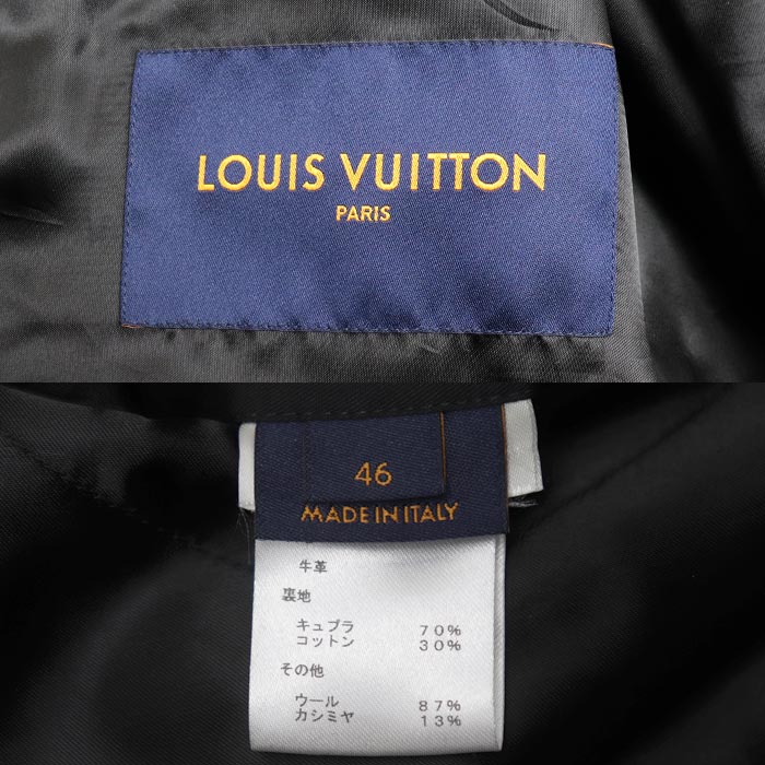 LOUIS VUITTON ルイ・ヴィトン ベースボールジャケット スタジャン ブラック ホワイト 1A5F4 HHL07EJNU 46 メンズ【中古】