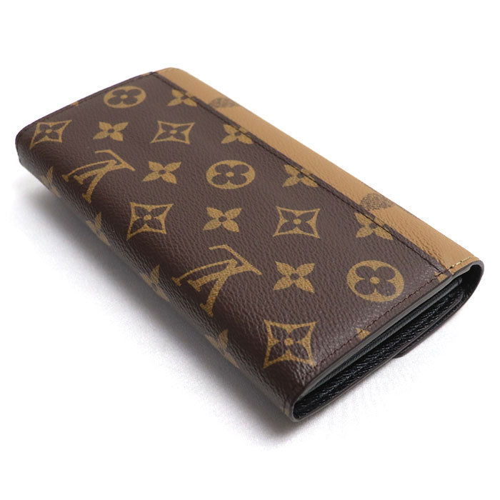 LOUIS VUITTON ルイ・ヴィトン ポルトフォイユ・サラ 長財布 モノグラムジャイアント リバース ブラウン M80726 IC レディース【中古】【極美品】