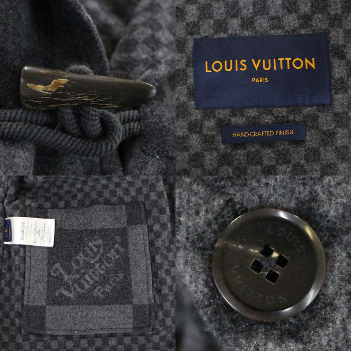 LOUIS VUITTON ルイ・ヴィトン ×NIGO ジャイアントダミエショートダッフル ダッフルコート グレー RM202M XEP HJC03W 50 メンズ【中古】