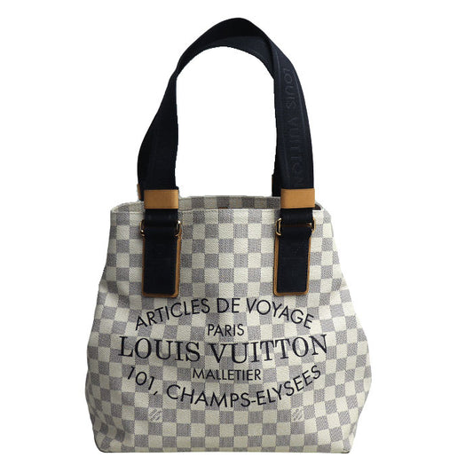 LOUIS VUITTON ルイ・ヴィトン プランソレイユ カバPM トートバッグ ダミエ アズール ホワイト N41179 DU0112 レディース【中古】