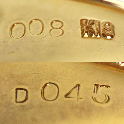 K18YG イエローゴールド フラワーモチーフ リング・指輪 エメラルド0.08ct ダイヤモンド0.45ct 11.5号 5.0g レディース【中古】