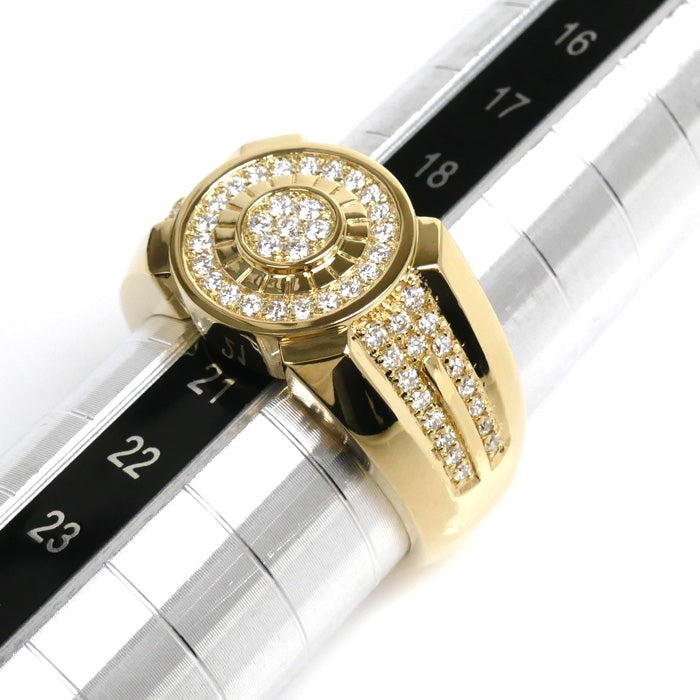 K18YG イエローゴールド リング・指輪 ダイヤモンド0.55ct 20号 16.8g メンズ【中古】【美品】