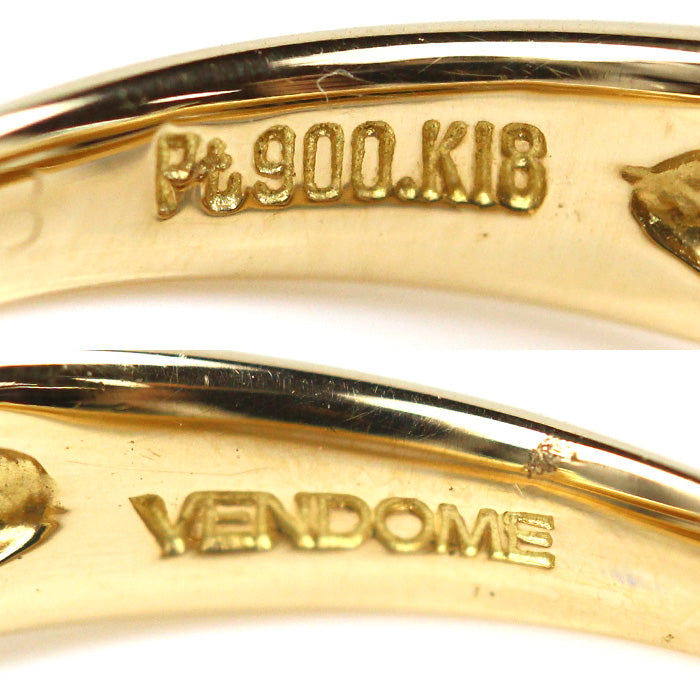 Vendome Aoyama ヴァンドーム青山 K18YG/Pt900 ダイヤ リング・指輪 ダイヤモンド0.13ct 7号 4.0g フラワー レディース【中古】【美品】