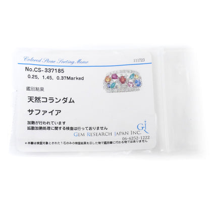 K18WG ホワイトゴールド リング・指輪 サファイア0.25ct/1.45ct ダイヤモンド0.37ct 17.5号 8.7g レディース【中古】