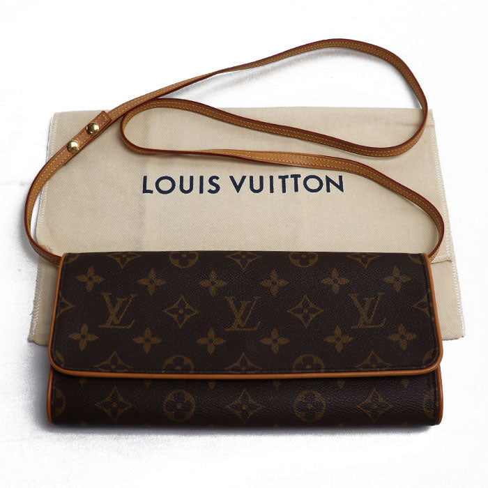 LOUIS VUITTON ルイ・ヴィトン ポシェットツイン GM ショルダーバッグ モノグラム ブラウン M51852 FL0041 ポーチ レディース【中古】