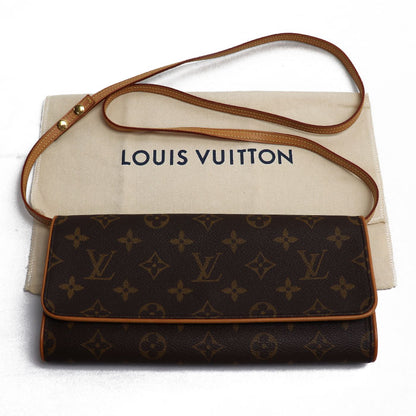 LOUIS VUITTON ルイ・ヴィトン ポシェットツイン GM ショルダーバッグ モノグラム ブラウン M51852 FL0041 ポーチ レディース【中古】