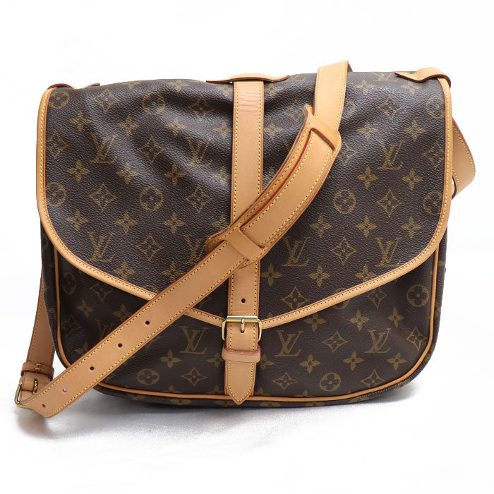 LOUIS VUITTON ルイ・ヴィトン ソミュール 35 ショルダーバッグ モノグラム ブラウン M42254 MB0041 レディース【中古】