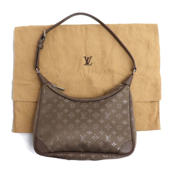 LOUIS VUITTON ルイ・ヴィトン リトルブローニュ ハンドバッグ モノグラムサテン グレージュ M92143 SR0021 レディース【中古】