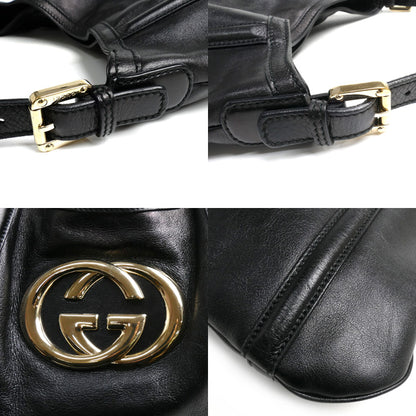 GUCCI グッチ インターロッキングG ショルダーバッグ ブラック 162740 レディース【中古】