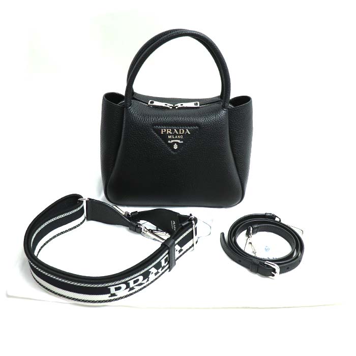 PRADA プラダ スモール レザー ハンドバッグ 2Wayショルダーバッグ ブラック 1BC145_2DKV_F0002_V_3OM レディース –  古恵良質店