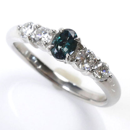 Pt900プラチナ リング・指輪 アレキサンドライト0.31ct ダイヤモンド0.43ct 13号 4.6g レディース【中古】【美品】