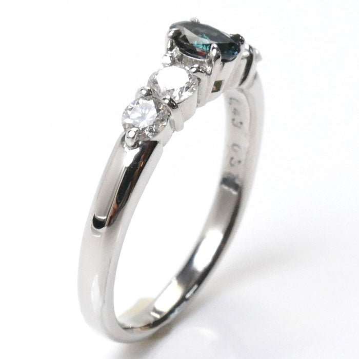 Pt900プラチナ リング・指輪 アレキサンドライト0.31ct ダイヤモンド0.43ct 13号 4.6g レディース【中古】【美品】