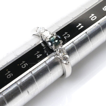 Pt900プラチナ リング・指輪 アレキサンドライト0.31ct ダイヤモンド0.43ct 13号 4.6g レディース【中古】【美品】