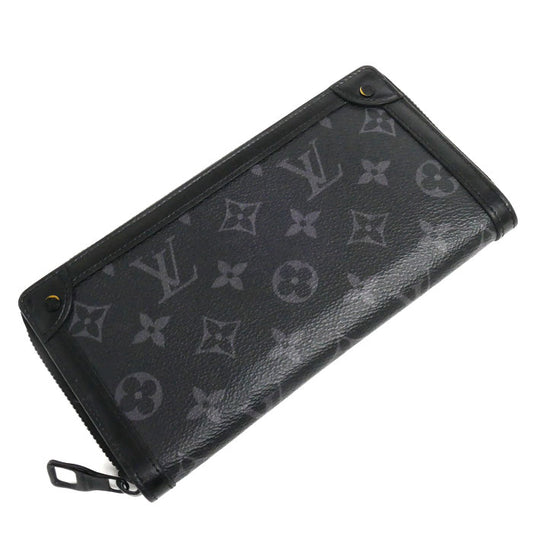 LOUIS VUITTON ルイ・ヴィトン トランクジッピーウォレット 長財布 ラウンドファスナー モノグラムエクリプス グレー M80558 ICチップ メンズ【中古】