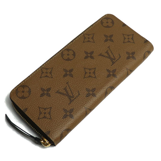 LOUIS VUITTON ルイ・ヴィトン ポルトフォイユクレマンス 長財布 ラウンドファスナー モノグラムリバース ブラウン M82336 ICチップ レディース【中古】【美品】