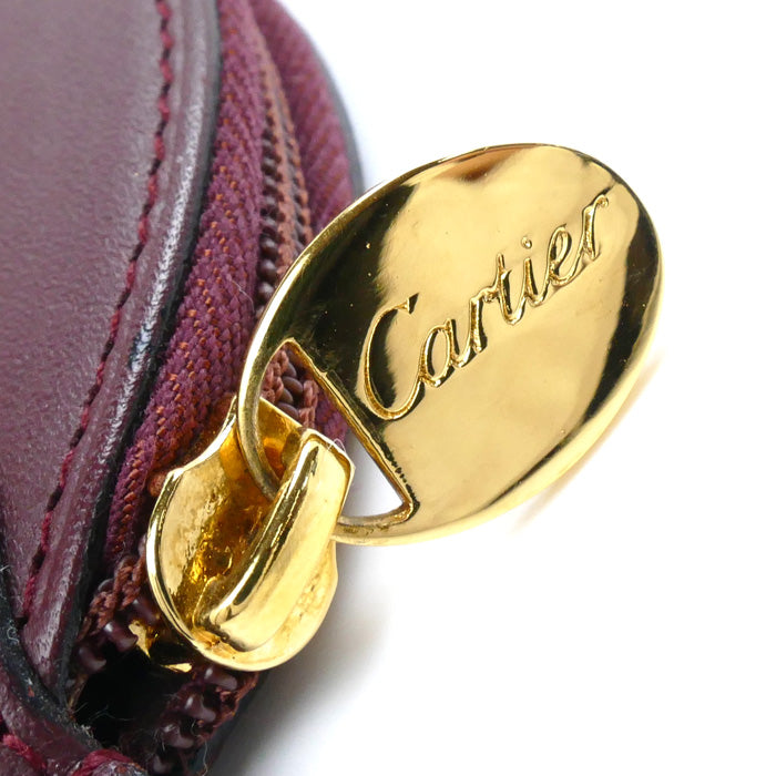 CARTIER カルティエ マスト ラウンド コインケース ボルドー L3000111 レディース【中古】