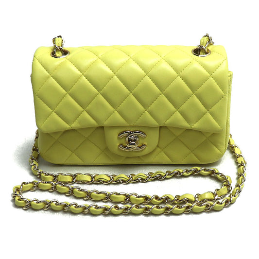 CHANEL シャネル ミニマトラッセ 20 ショルダーバッグ イエロー A69900 レディース【中古】