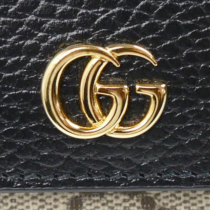 GUCCI グッチ ダブルG バイカラー コンチネンタルウォレット 長財布 ブラック ベージュ 456116 17WAG 1283 レディース【中古】【極美品】