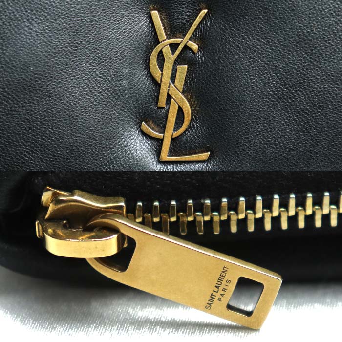 SAINT LAURENT PARIS サンローランパリ カリプソ コンパクトウォレット 三つ折り財布 ブラック 764000AACX71000 レディース【中古】