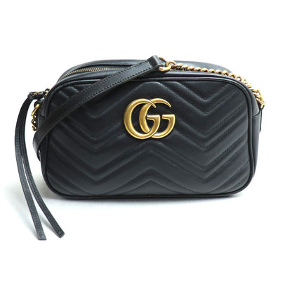 GUCCI グッチ GGマーモント キルティング スモール ショルダー ショルダーバッグ ブラック 447632 DTD1T 1000 レディース【中古】