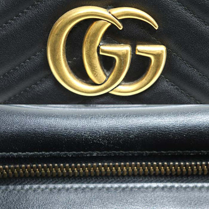 GUCCI グッチ GGマーモント キルティング スモール ショルダー ショルダーバッグ ブラック 447632 DTD1T 1000 レディース【中古】