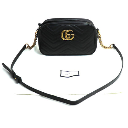 GUCCI グッチ GGマーモント キルティング スモール ショルダー ショルダーバッグ ブラック 447632 DTD1T 1000 レディース【中古】