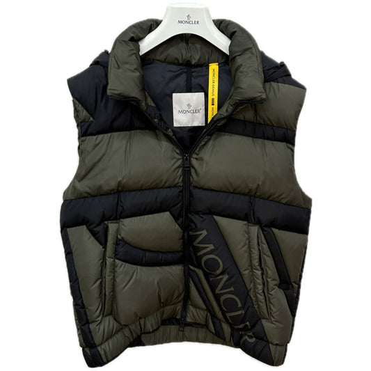 MONCLER モンクレール PERMITY ダウンベスト ブラック カーキ E209H4332700 SIZE 2 メンズ【中古】