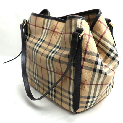 BURBERRY バーバリー ノバチェック ホースフェリー トート トートバッグ ベージュ ブラウン 3741175-2070T レディース【中古】