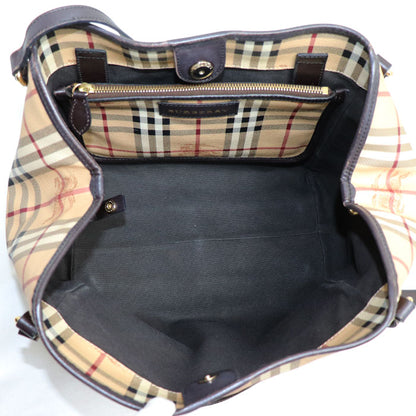 BURBERRY バーバリー ノバチェック ホースフェリー トート トートバッグ ベージュ ブラウン 3741175-2070T レディース【中古】