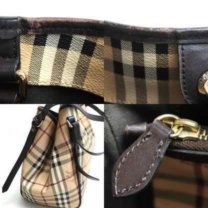 BURBERRY バーバリー ノバチェック ホースフェリー トート トートバッグ ベージュ ブラウン 3741175-2070T レディース【中古】