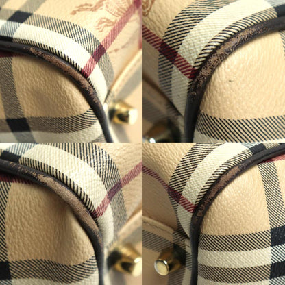 BURBERRY バーバリー ノバチェック ホースフェリー トート トートバッグ ベージュ ブラウン 3741175-2070T レディース【中古】