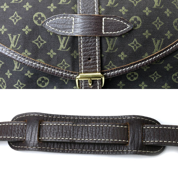 LOUIS VUITTON ルイ・ヴィトン ソミュール30 ショルダーバッグ モノグラムミニラン カーキ ブラウン M95227 MB0047 レディース【中古】