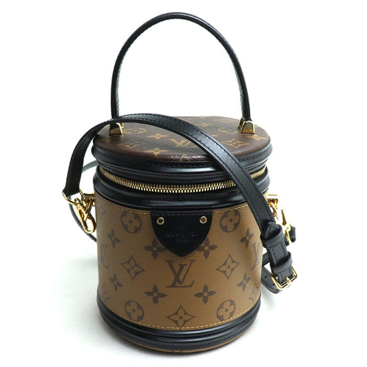 LOUIS VUITTON ルイ・ヴィトン カンヌ 2Wayショルダーバッグ モノグラムリバース ブラウン M43986 ICチップ レディース【中古】【美品】