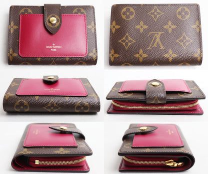 LOUIS VUITTON ルイ・ヴィトン モノグラム ポルトフォイユ・ジュリエット 二つ折り財布 フューシャ M69433 SP5200 レディース【中古】