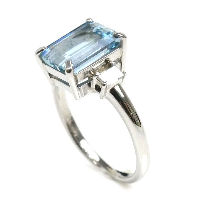 Pt900プラチナ アクアマリン リング・指輪 アクアマリン2.26ct ダイヤモンド0.15ct 10.5号 4.6g レディース – 古恵良質店