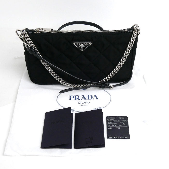 PRADA プラダ キルティング ハンドバッグ チェーン 2Wayショルダーバッグ ブラック 1BH026 2AS3 F0002 RFID  アウトレット レディース – 古恵良質店