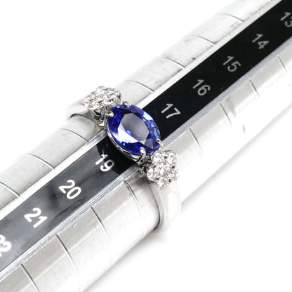 Ponte Vecchio ポンテヴェキオ K18WG ホワイトゴールド リング・指輪 サファイア1.15ct ダイヤモンド0.25ct 18号 3.7g レディース【中古】【美品】