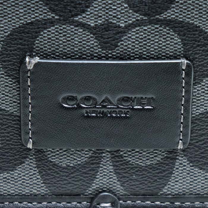 COACH コーチ ワイアット クロスボディ・シグネチャー キャンバス ショルダーバッグ ブラック CM109 QBMI5 メンズ【中古】