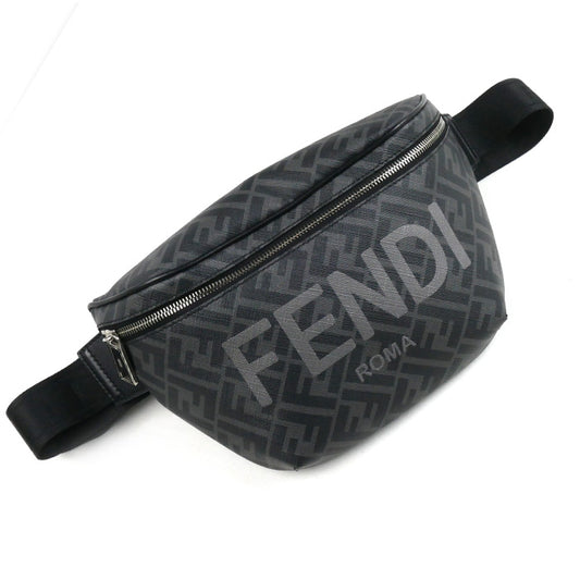 FENDI フェンディ ロゴ ズッカ柄  ボディバッグ ブラック 7VA562 AJJ4 ユニセックス【中古】