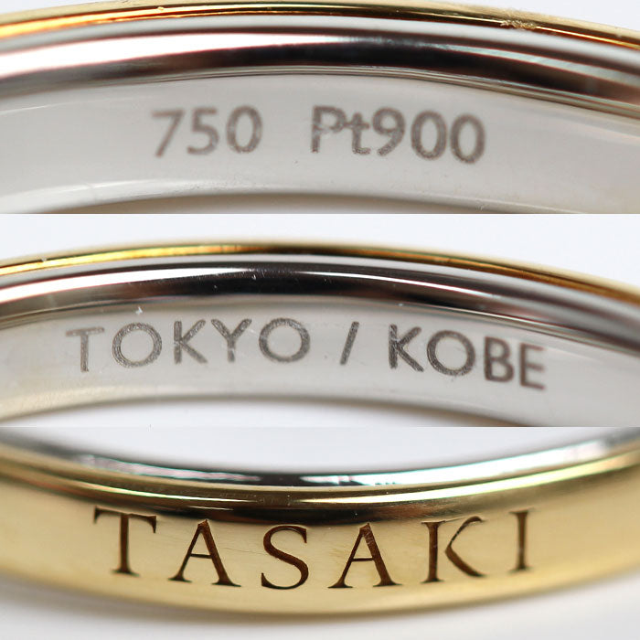 TASAKI タサキ K18YG イエローゴールド Pt900プラチナ リキッドスカルプチャー リング・指輪 パール約2.0～4.2mm 10号 4.0g レディース【中古】