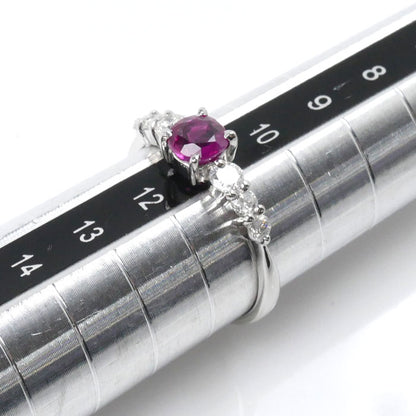 Pt900プラチナ リング・指輪 ダイヤモンド0.35ct ルビー0.56ct 11号 2.8g レディース【中古】