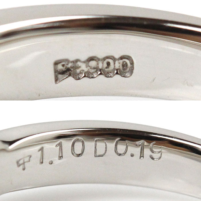 Pt900プラチナ リング・指輪 サファイア1.10ct ダイヤモンド0.19ct 9.5号 5.0g レディース【中古】【美品】