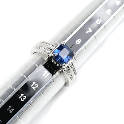 Pt900プラチナ リング・指輪 ダイヤモンド0.27ct サファイア1.48ct 10号 7.8g レディース【中古】