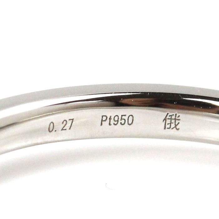 NIWAKA 俄 Pt950プラチナ 白鈴 リング・指輪 ダイヤモンド0.27ct 11号 3.0g レディース【中古】【美品】