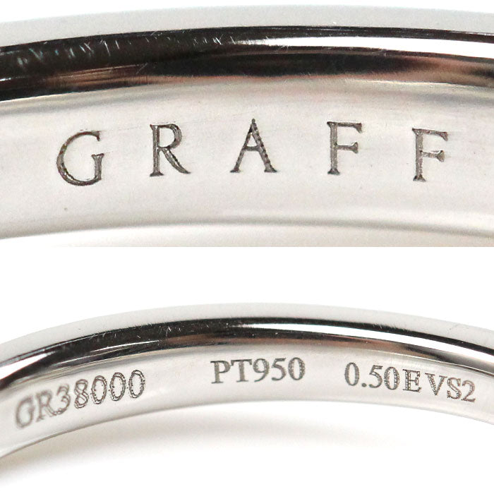 GRAFF グラフ Pt950プラチナ パラゴン リング・指輪 ダイヤモンド0.50ct 7号 3.4g レディース【中古】【美品】