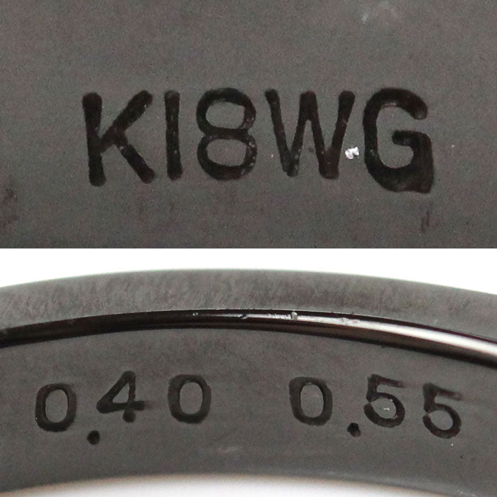 K18WG ホワイトゴールド リング・指輪 ガーネット0.40ct ルビー0.55ct 12号 3.4g ブラックコーティング レディース【中古】【美品】